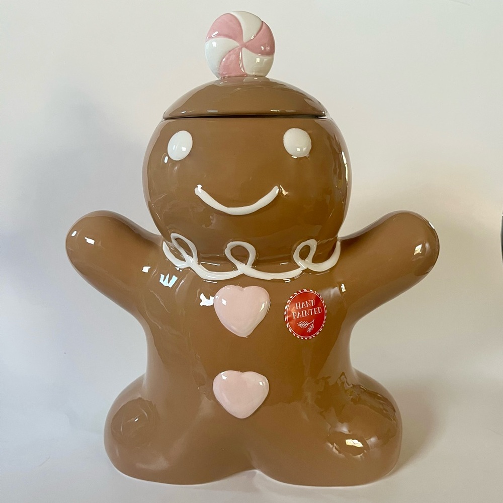 Peppermint & Pine Christmas Holiday Gingerbread Cookie Jar